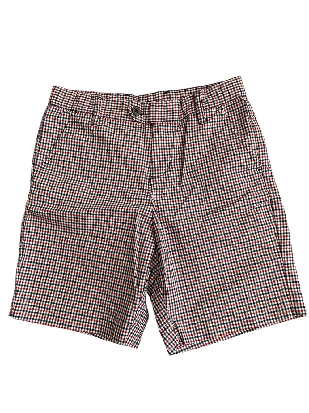 Janie and Jack Red and Blue Checkered Boys Shorts